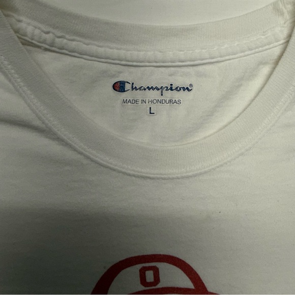 Vintage Ohio State University Buckeye Brutus T-Shirt White with Red Logo Size L - Picture 3 of 8